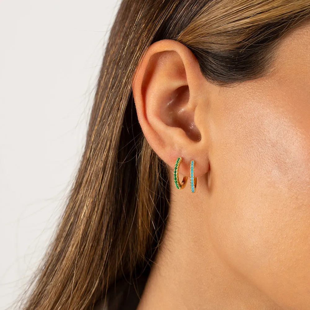 Summer Pavé Colored Huggie Earring sold by Adina Eden's product image thumbnail 3