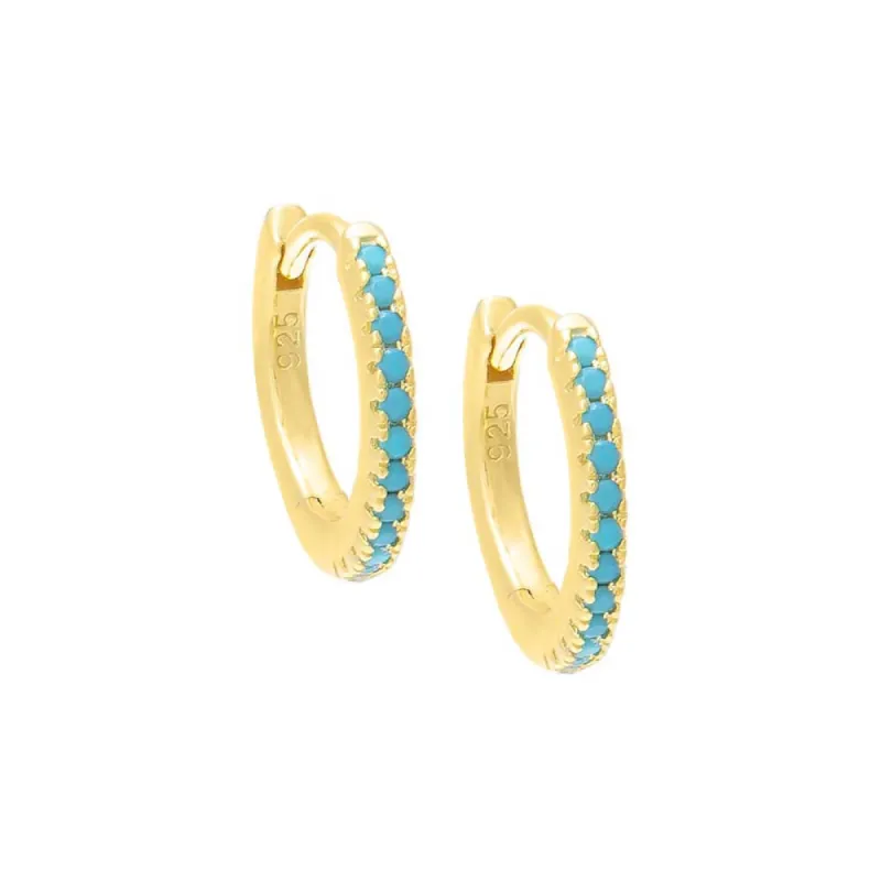Summer Pavé Colored Huggie Earring sold by Adina Eden's