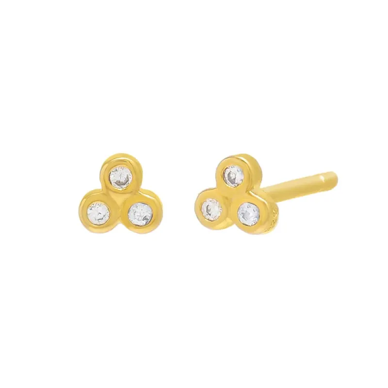 Trio Bezel Cluster Stud Earring sold by Adina Eden's