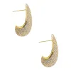 Pave Puffy Oval On The Ear Stud Earirng sold by Adina Eden's