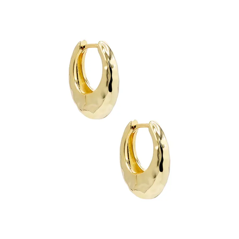 Solid Indented Graduated Hoop Earring sold by Adina Eden's