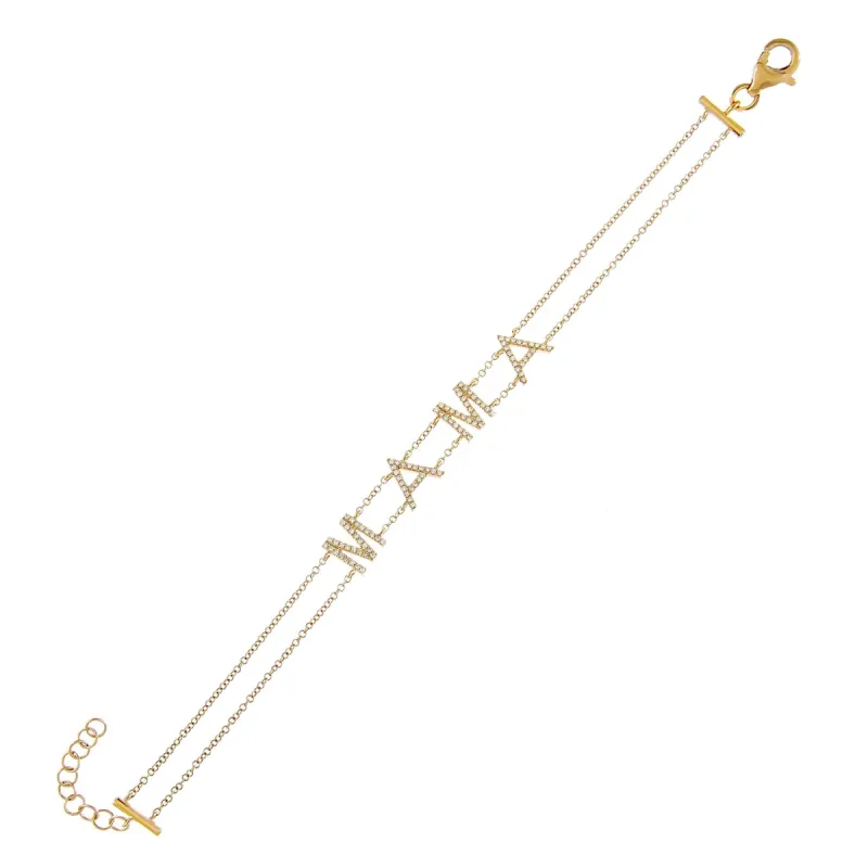 Diamond Mama Double Chain Bracelet 14K sold by Adina Eden's