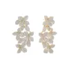 Large Pavé Multi Flower Drop Stud Earring sold by Adina Eden's