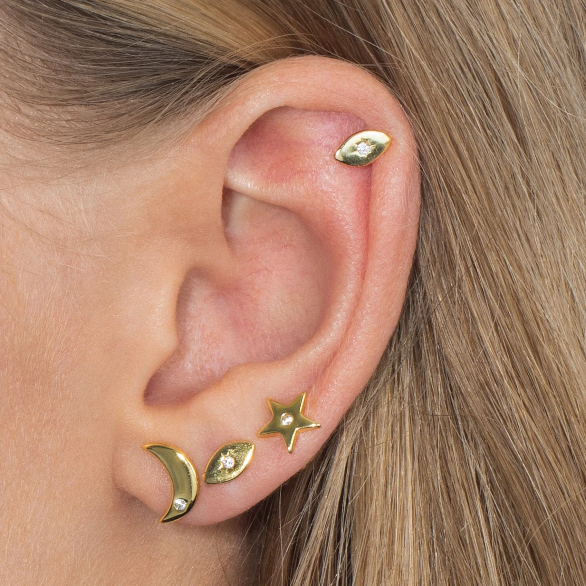 CZ Mismatched Stud Earring Combo Set sold by Adina Eden's product image thumbnail 2
