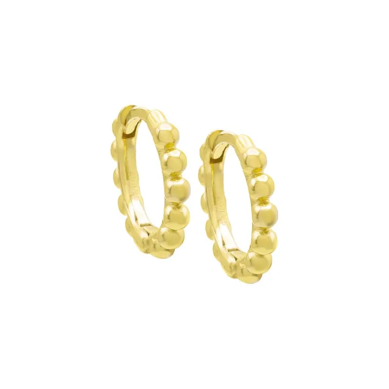Tiny Beaded Huggie Earring sold by Adina Eden's