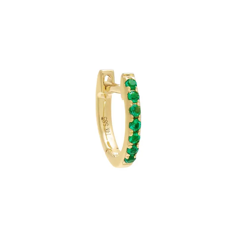 Gemstone Pavé Huggie Earring 14K sold by Adina Eden's