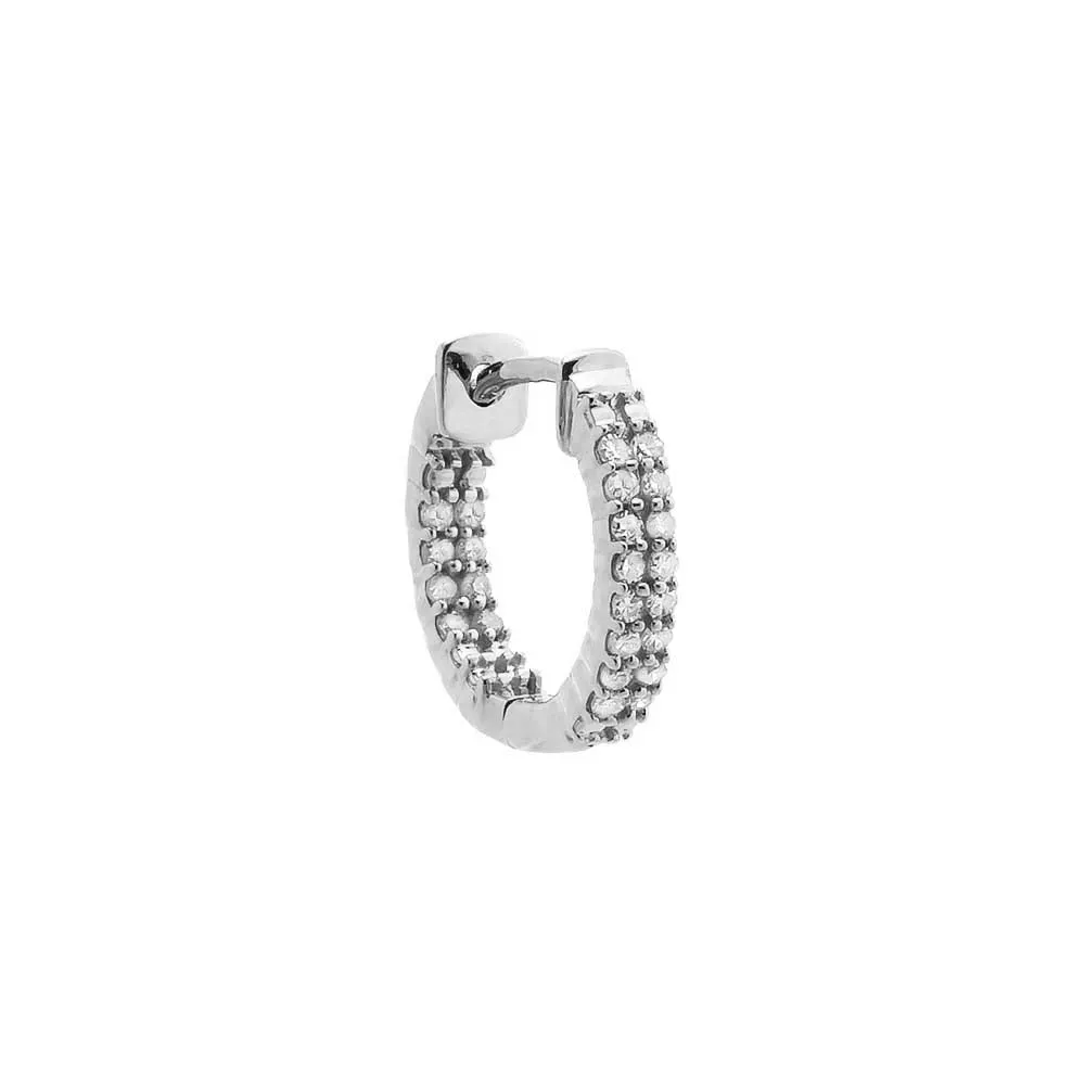 Diamond Pavé Double Row Hoop Earring 14K sold by Adina Eden's product image thumbnail 3