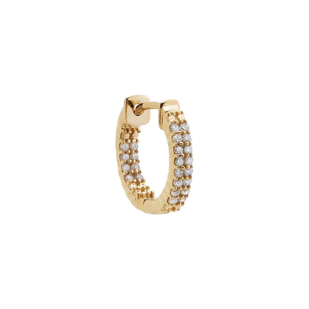 Diamond Pavé Double Row Hoop Earring 14K sold by Adina Eden's product image thumbnail 4