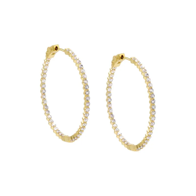 Fancy CZ Tennis Open Hoop Earirng sold by Adina Eden's