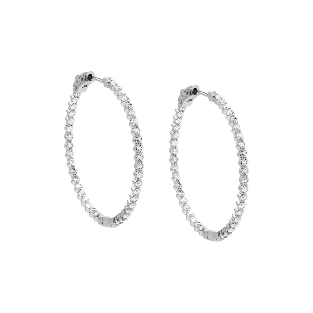 Fancy CZ Tennis Open Hoop Earirng sold by Adina Eden's product image thumbnail 2
