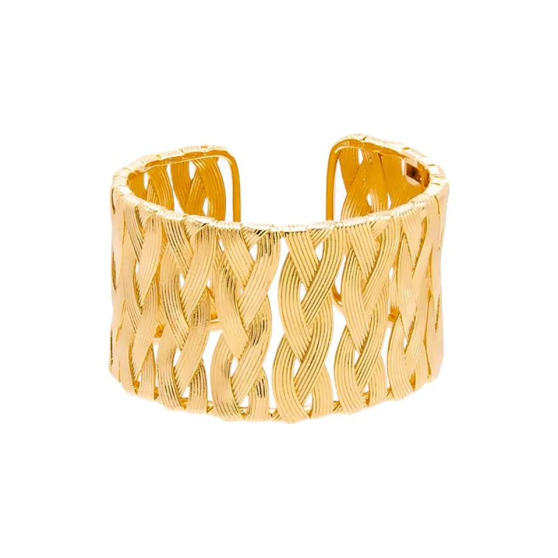 Braided Snake Chain Cuff Bangle sold by Adina Eden's