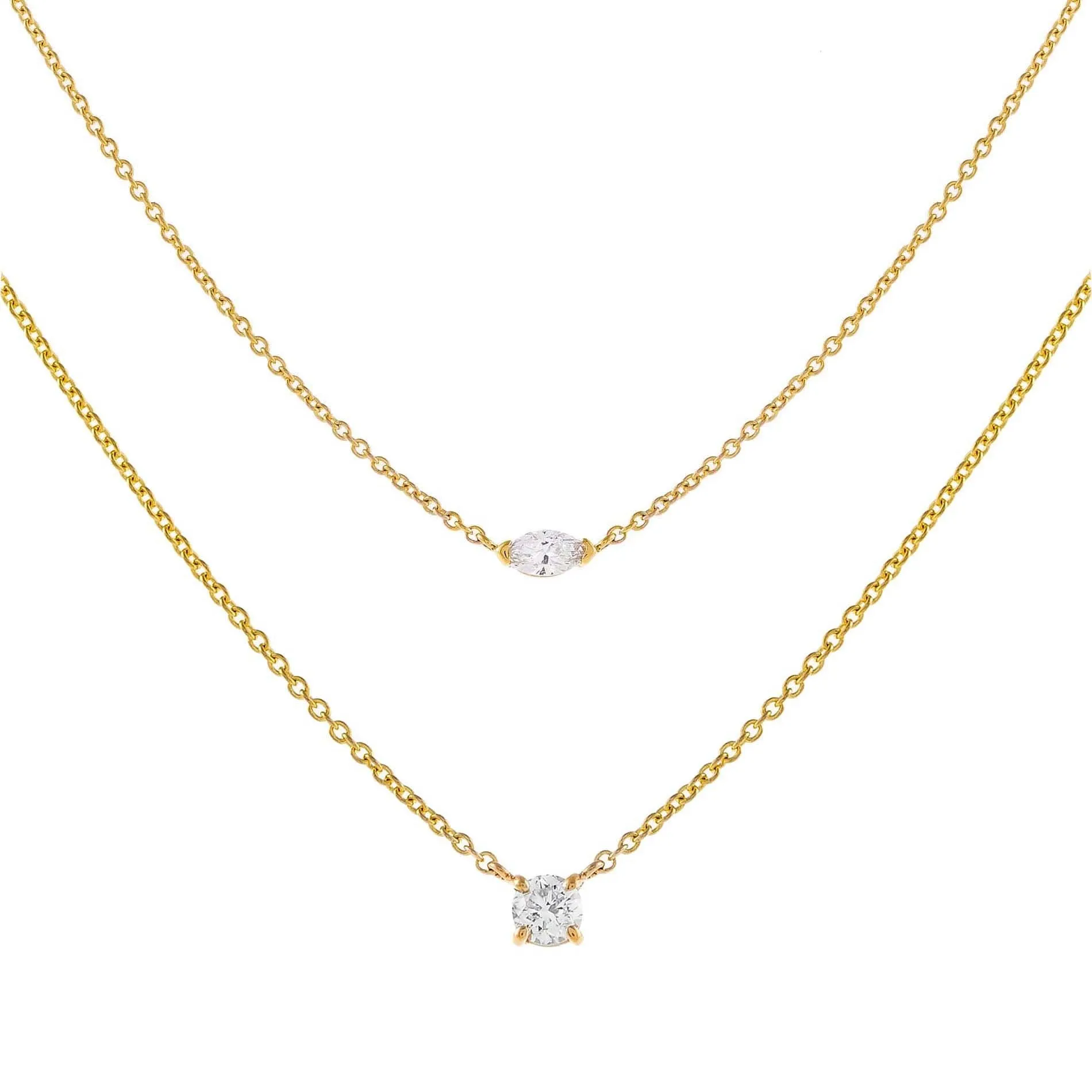 The Double Diamond Combo Set 14K sold by Adina Eden's