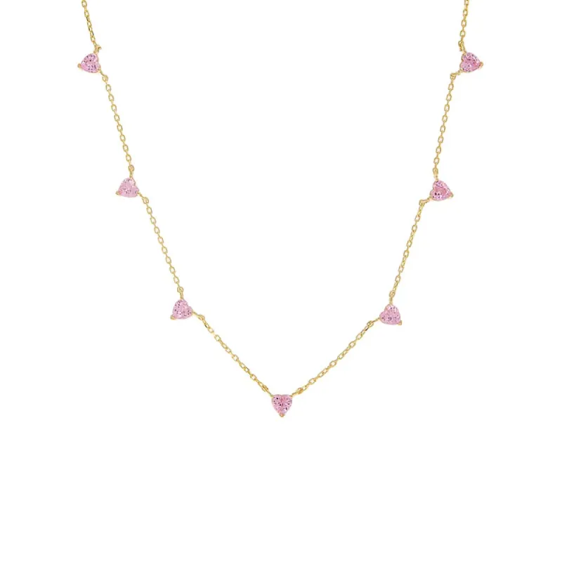 Multi CZ Heart Necklace sold by Adina Eden's