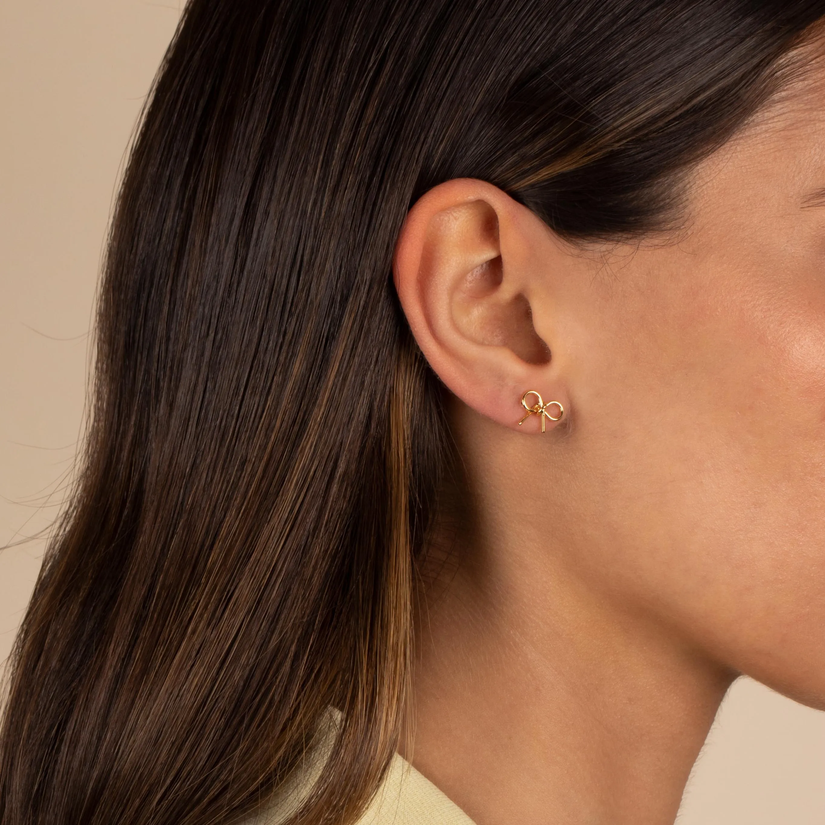 Solid Bow Tie Stud Earring sold by Adina Eden's product image thumbnail 2