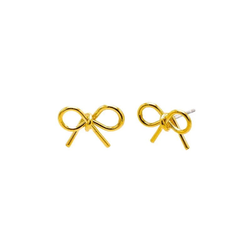 Solid Bow Tie Stud Earring sold by Adina Eden's