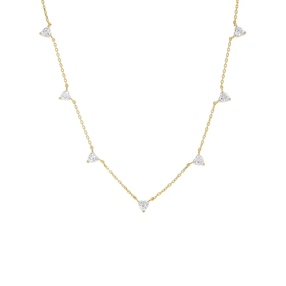 Multi CZ Heart Necklace sold by Adina Eden's product image thumbnail 4