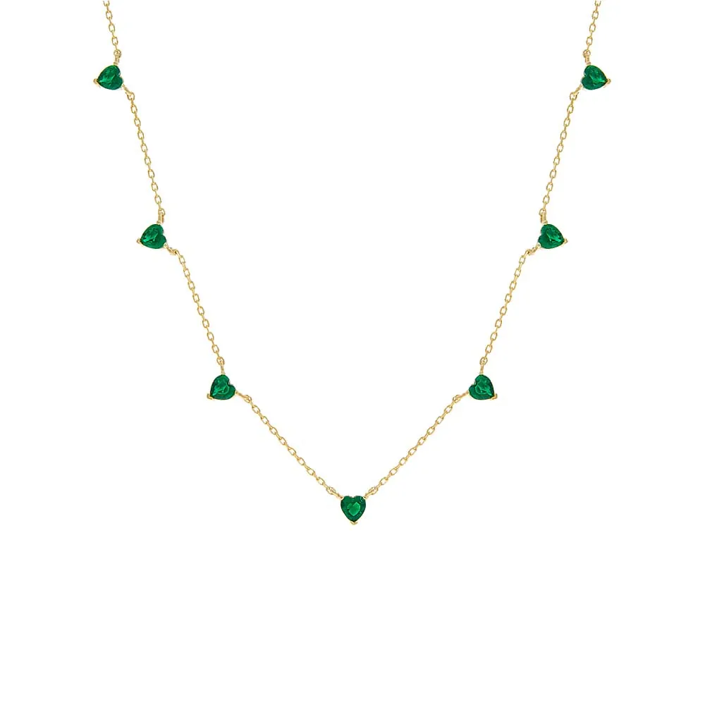 Multi CZ Heart Necklace sold by Adina Eden's product image thumbnail 3