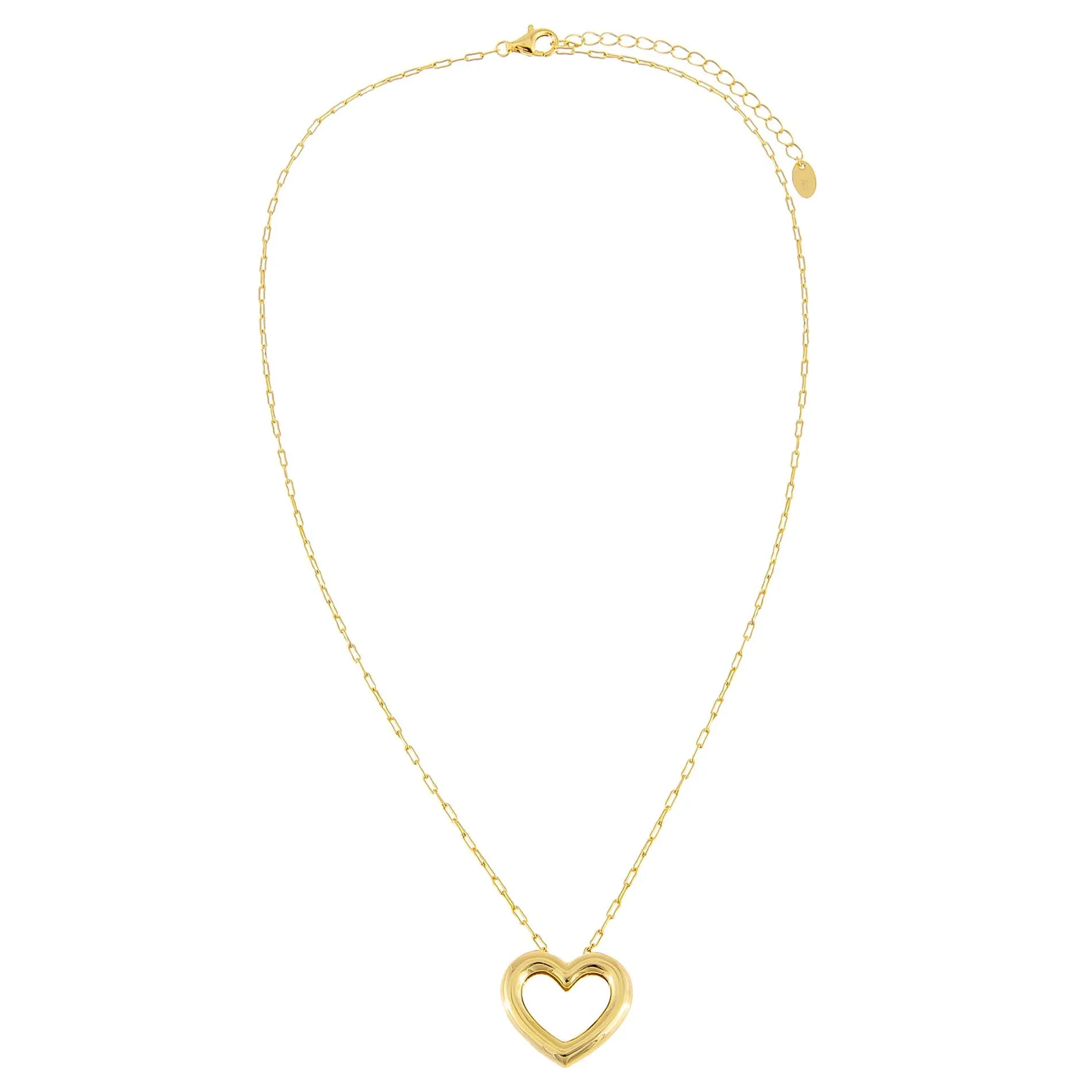 Solid Hollow Open Heart Link Necklace sold by Adina Eden's product image thumbnail 2