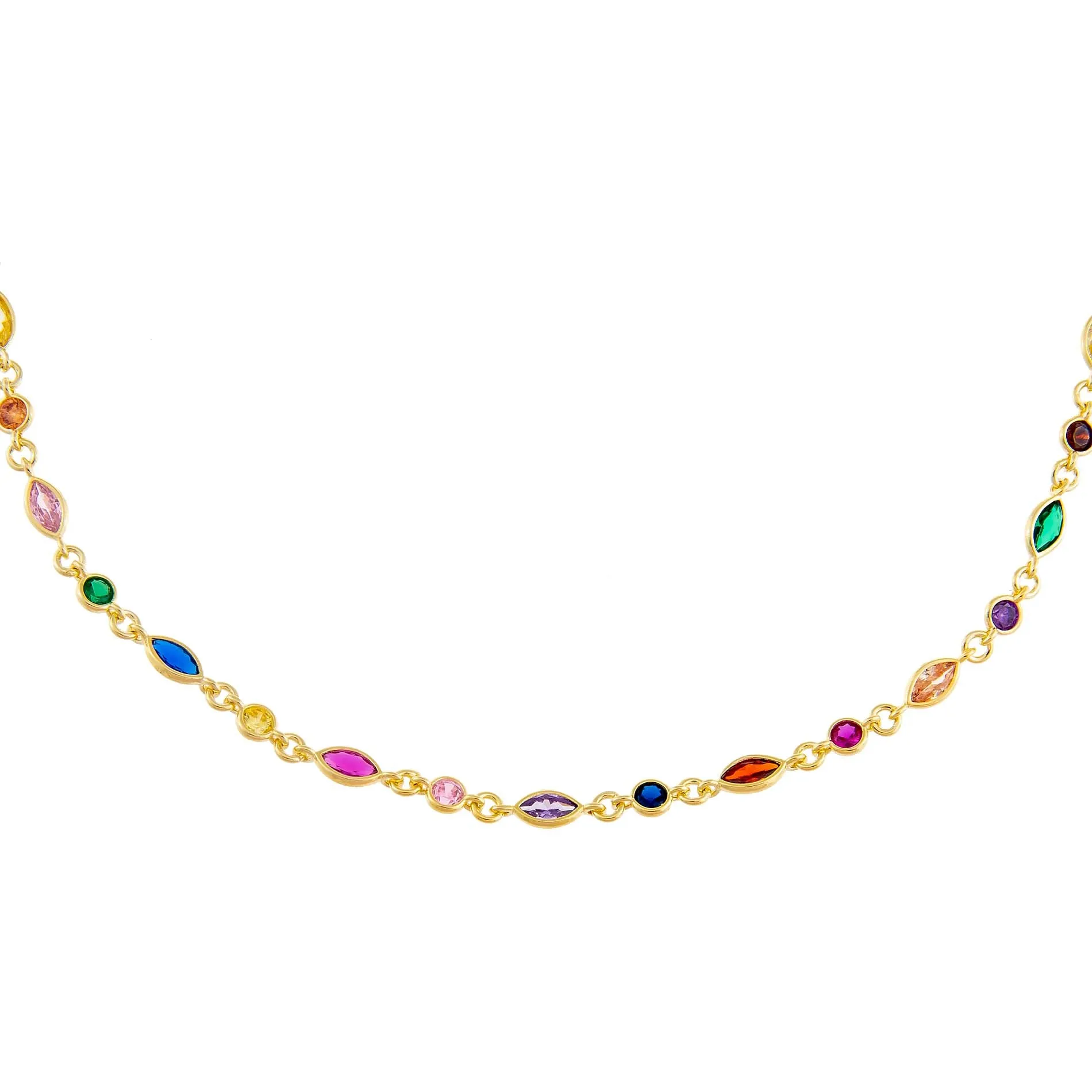 CZ Bezel Colored Marquise Choker sold by Adina Eden's