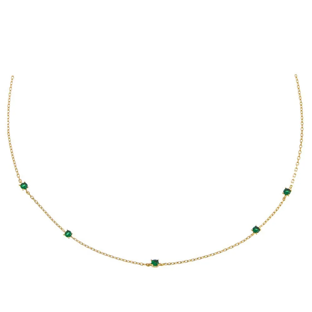 Colored Bezel Station Choker sold by Adina Eden's product image thumbnail 2