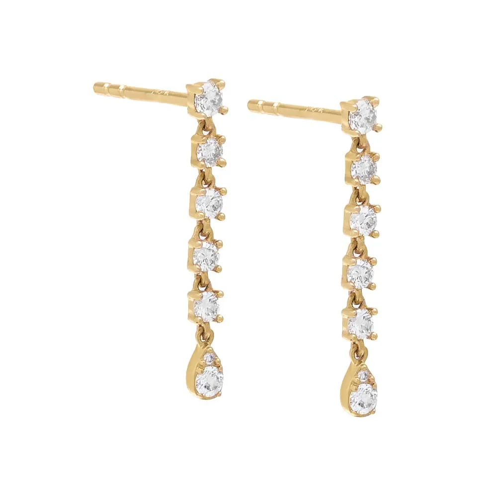 Diamond Drop Stud Earring 14K sold by Adina Eden's