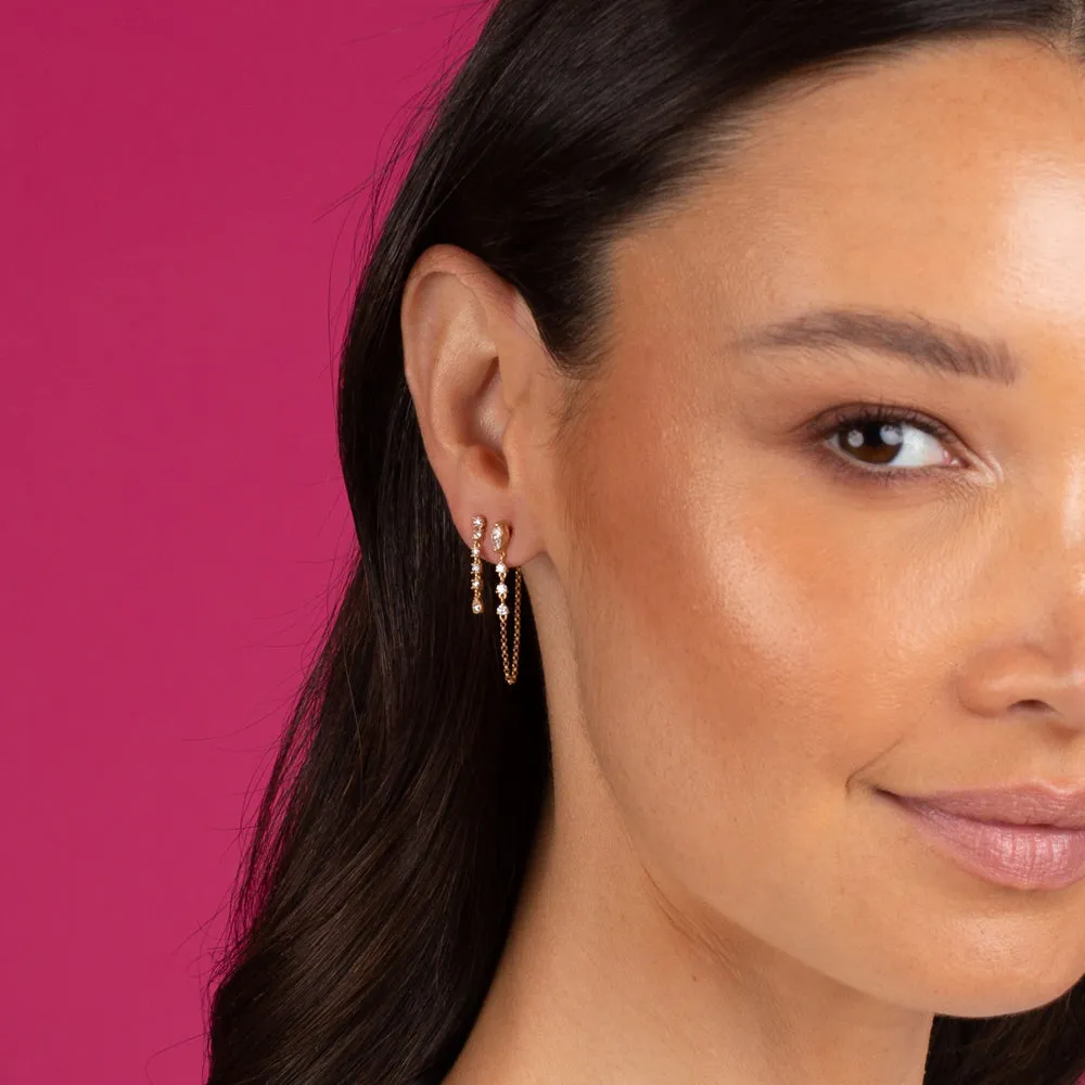 Diamond Drop Stud Earring 14K sold by Adina Eden's product image thumbnail 2