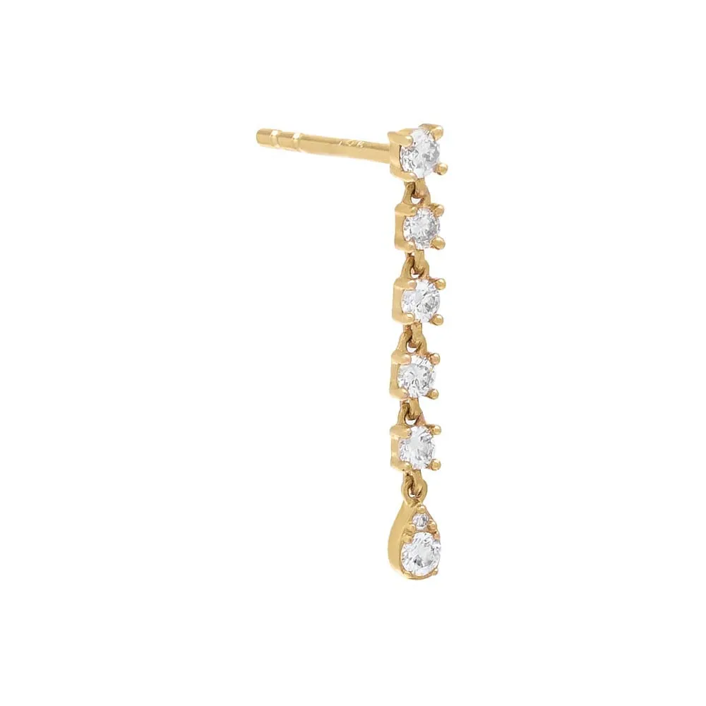 Diamond Drop Stud Earring 14K sold by Adina Eden's product image thumbnail 3