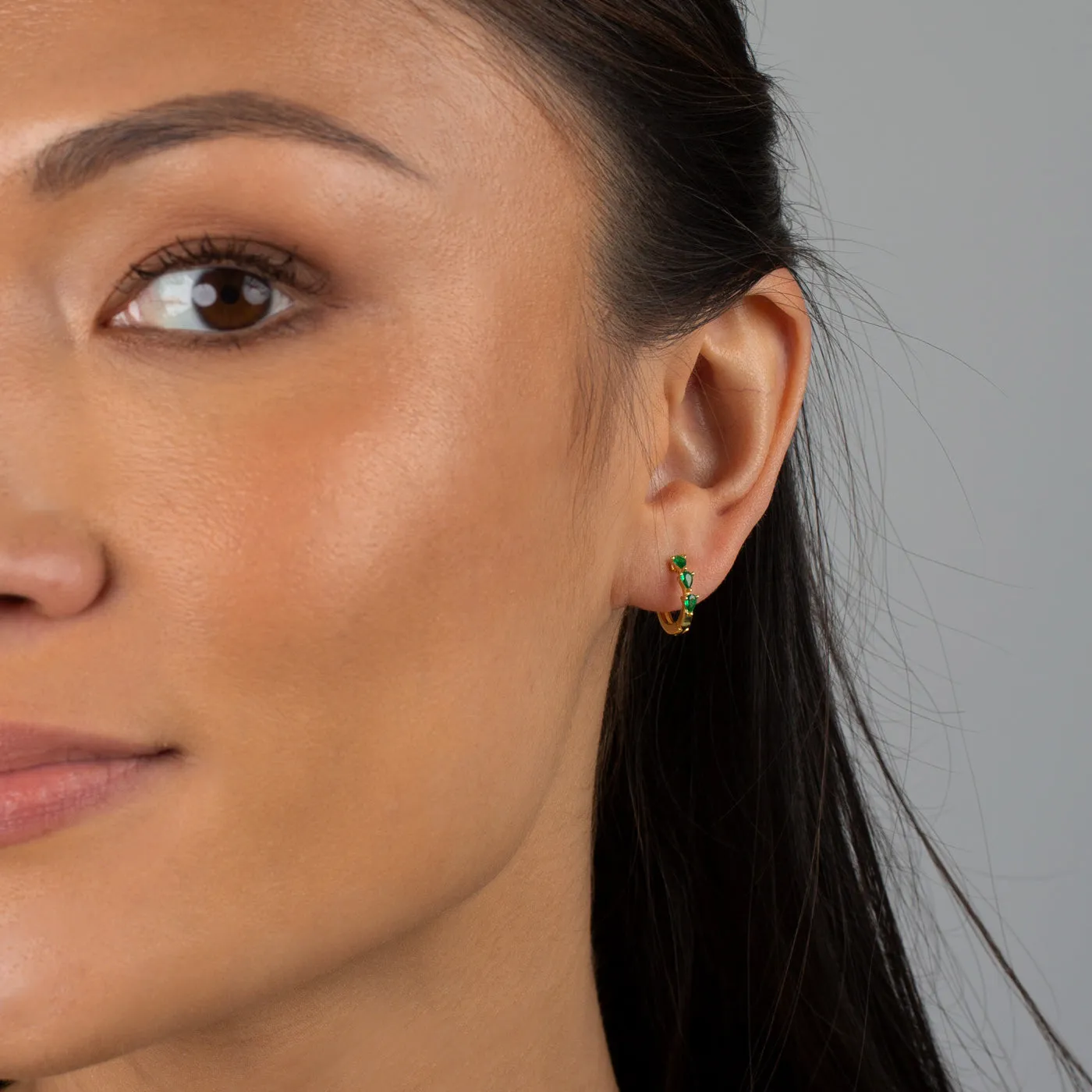 Colored Mini Teardrops Huggie Earring sold by Adina Eden's product image thumbnail 2