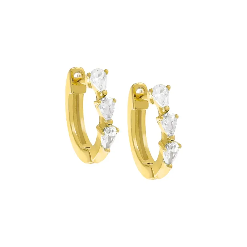 Colored Mini Teardrops Huggie Earring sold by Adina Eden's