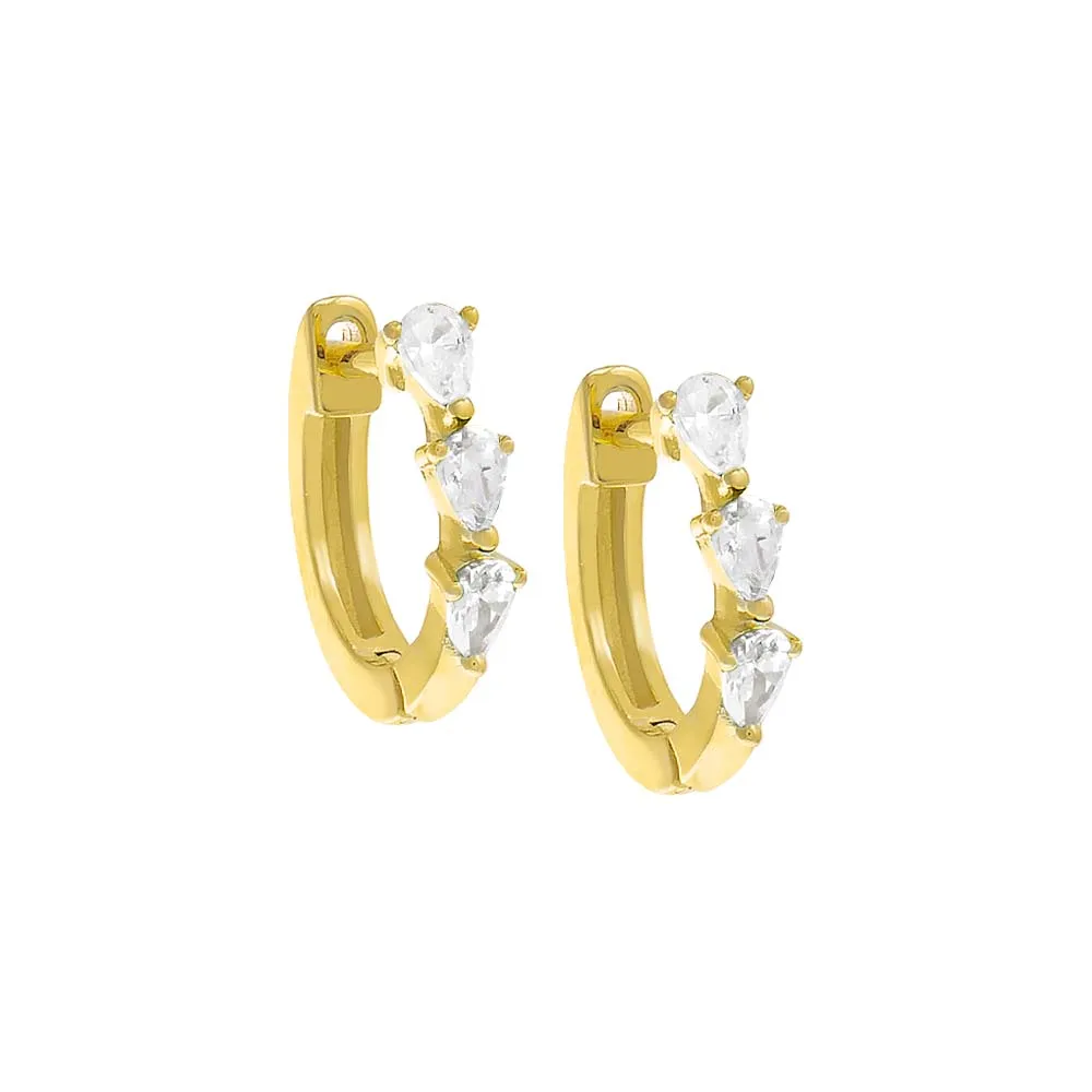 Colored Mini Teardrops Huggie Earring sold by Adina Eden's