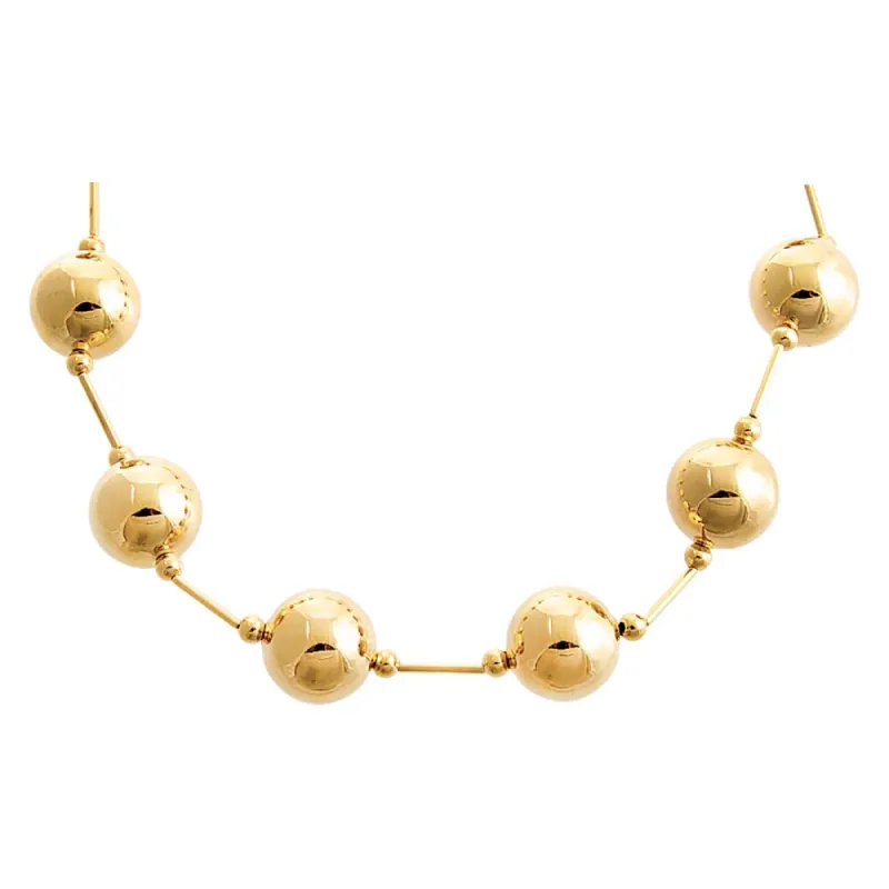 Gold Filled Solid Large Ball X Bar Necklace sold by Adina Eden's