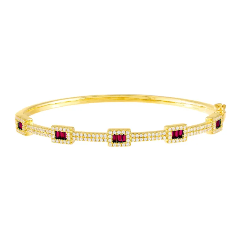 CZ Illusion Baguette Bangle sold by Adina Eden's