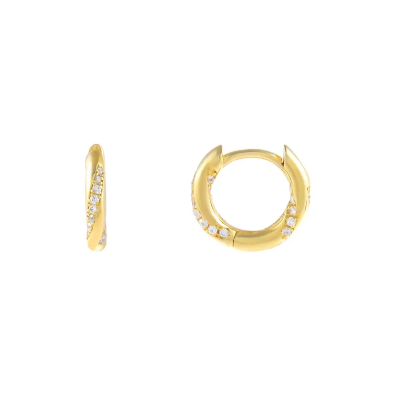 CZ Wrapped Huggie Earring sold by Adina Eden's