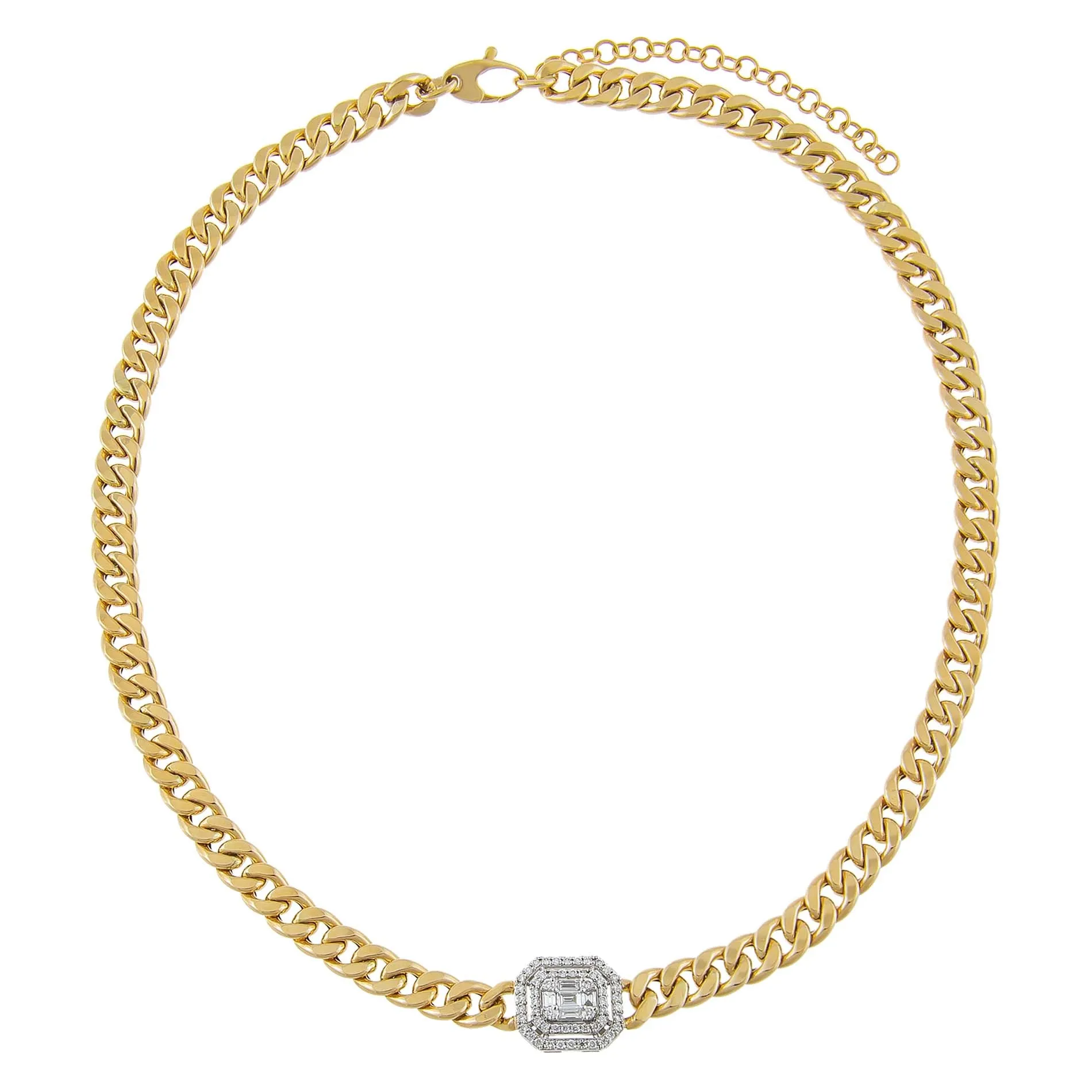 Diamond Double Illusion X Miami Cuban Chain Choker 14K sold by Adina Eden's product image thumbnail 3