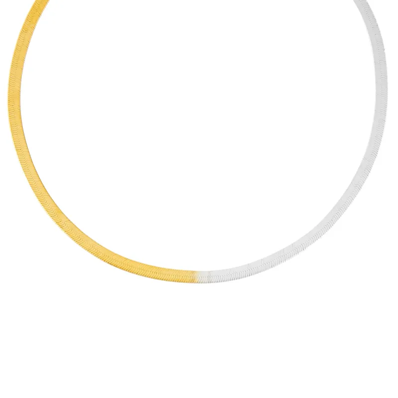 Two Tone Herringbone Choker sold by Adina Eden's