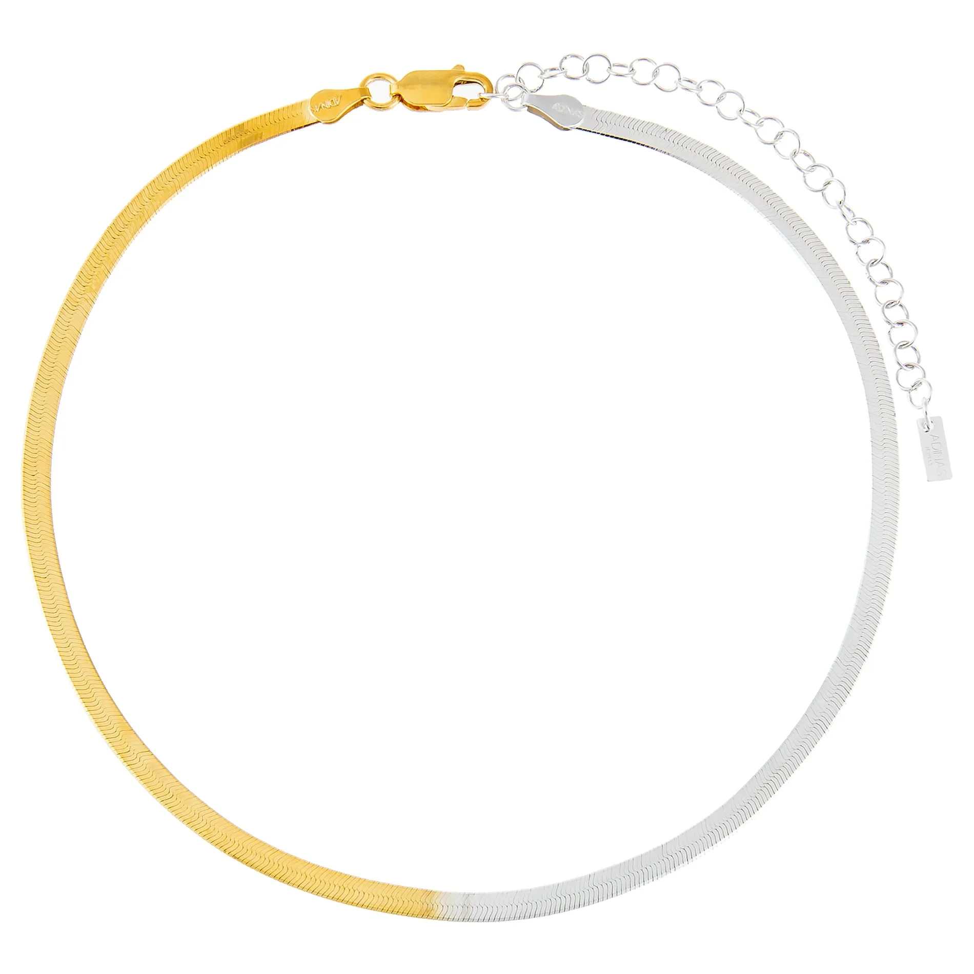 Two Tone Herringbone Choker sold by Adina Eden's product image thumbnail 4