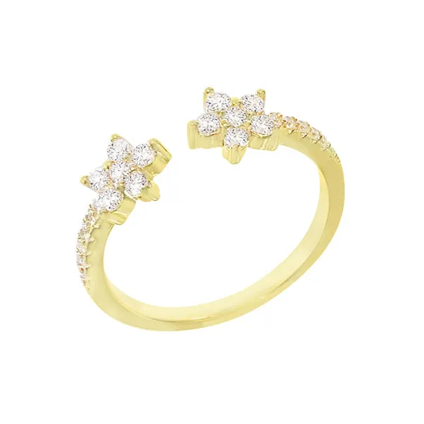 CZ Flower Adjustable Ring sold by Adina Eden's