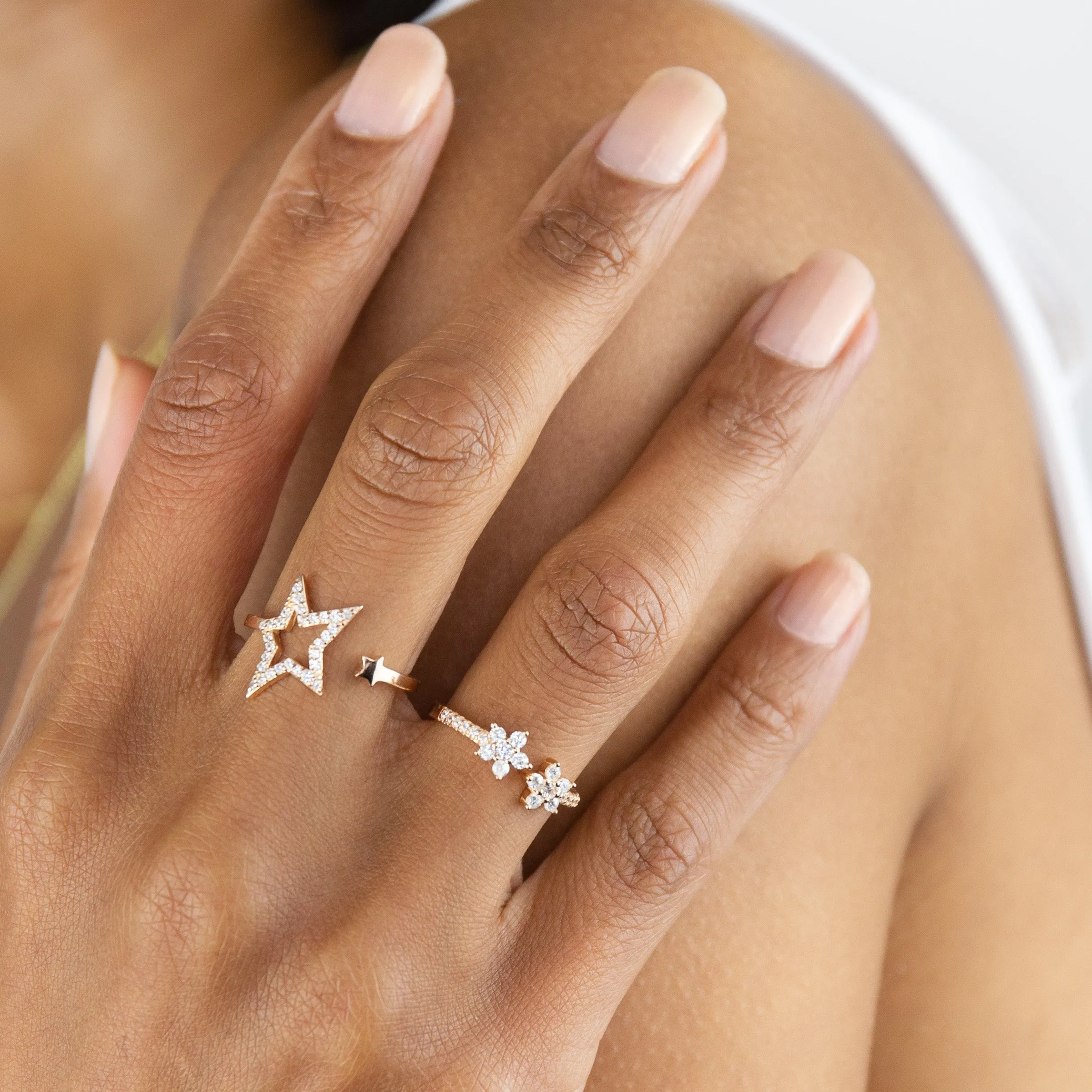 CZ Flower Adjustable Ring sold by Adina Eden's product image thumbnail 2