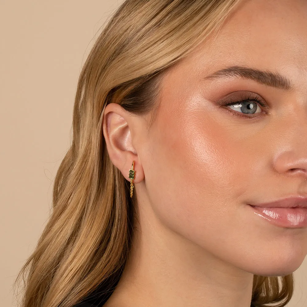 Triple Baguette Claw Stud Earring sold by Adina Eden's product image thumbnail 2