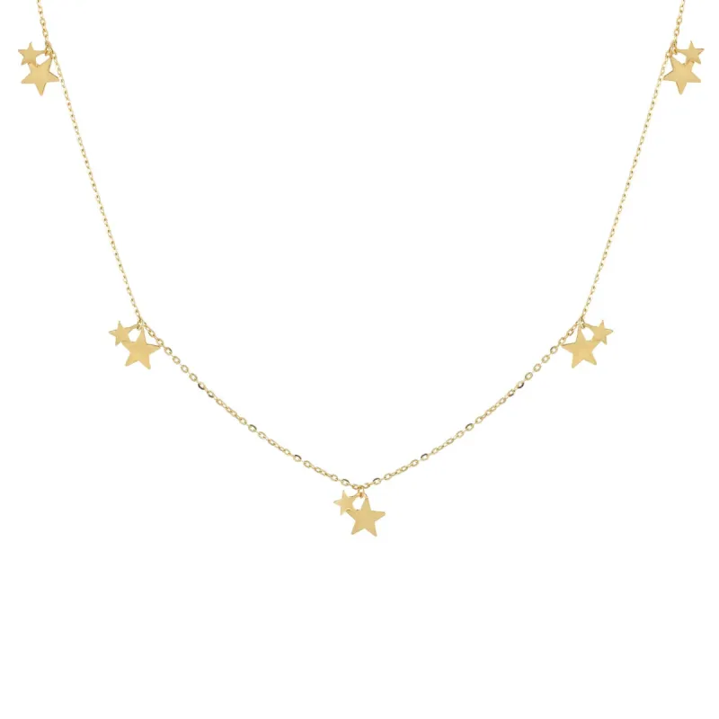 Mini Dangling Stars Necklace 14K sold by Adina Eden's