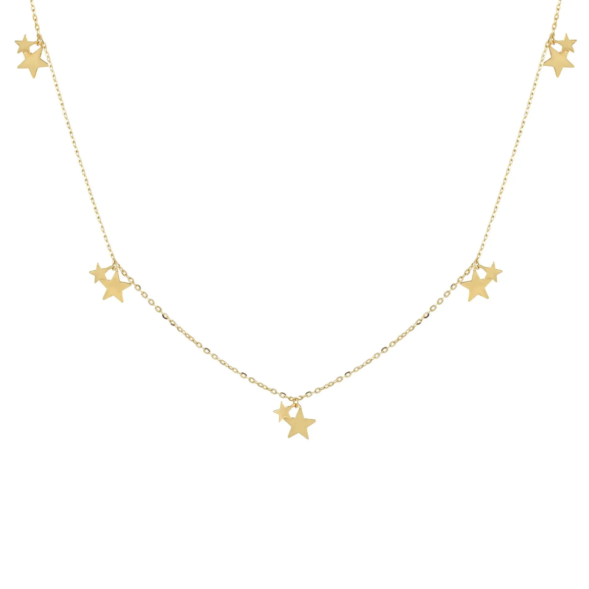 Mini Dangling Stars Necklace 14K sold by Adina Eden's