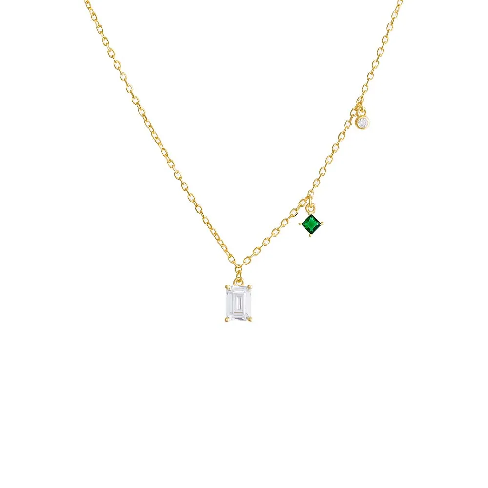 Colored Multi Stone Dangling Necklace sold by Adina Eden's