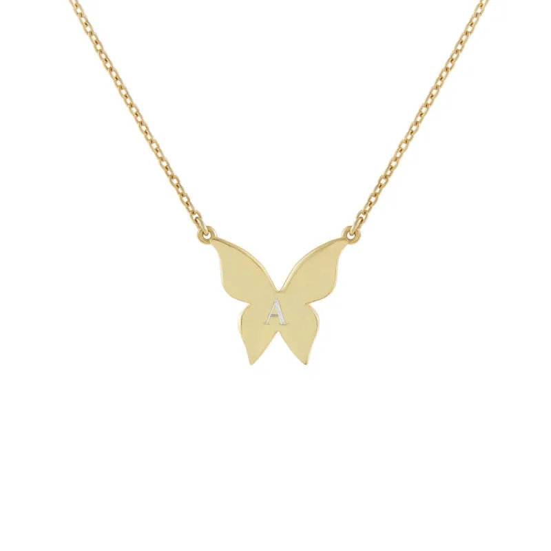 Engraved Butterfly Necklace sold by Adina Eden's