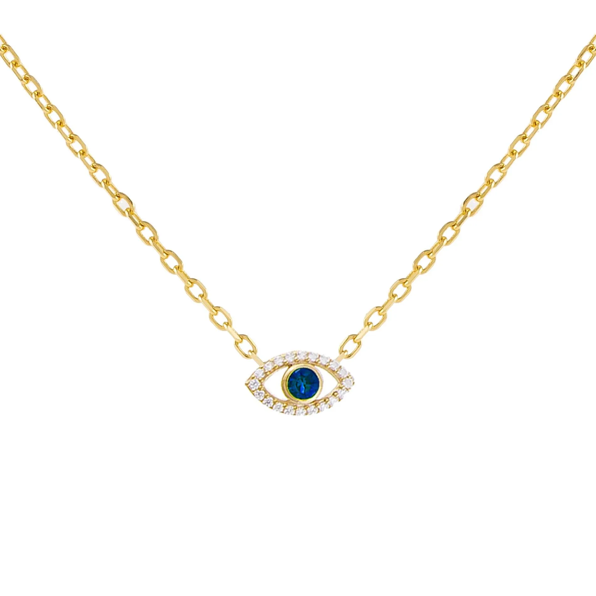 CZ Colored Evil Eye Necklace sold by Adina Eden's