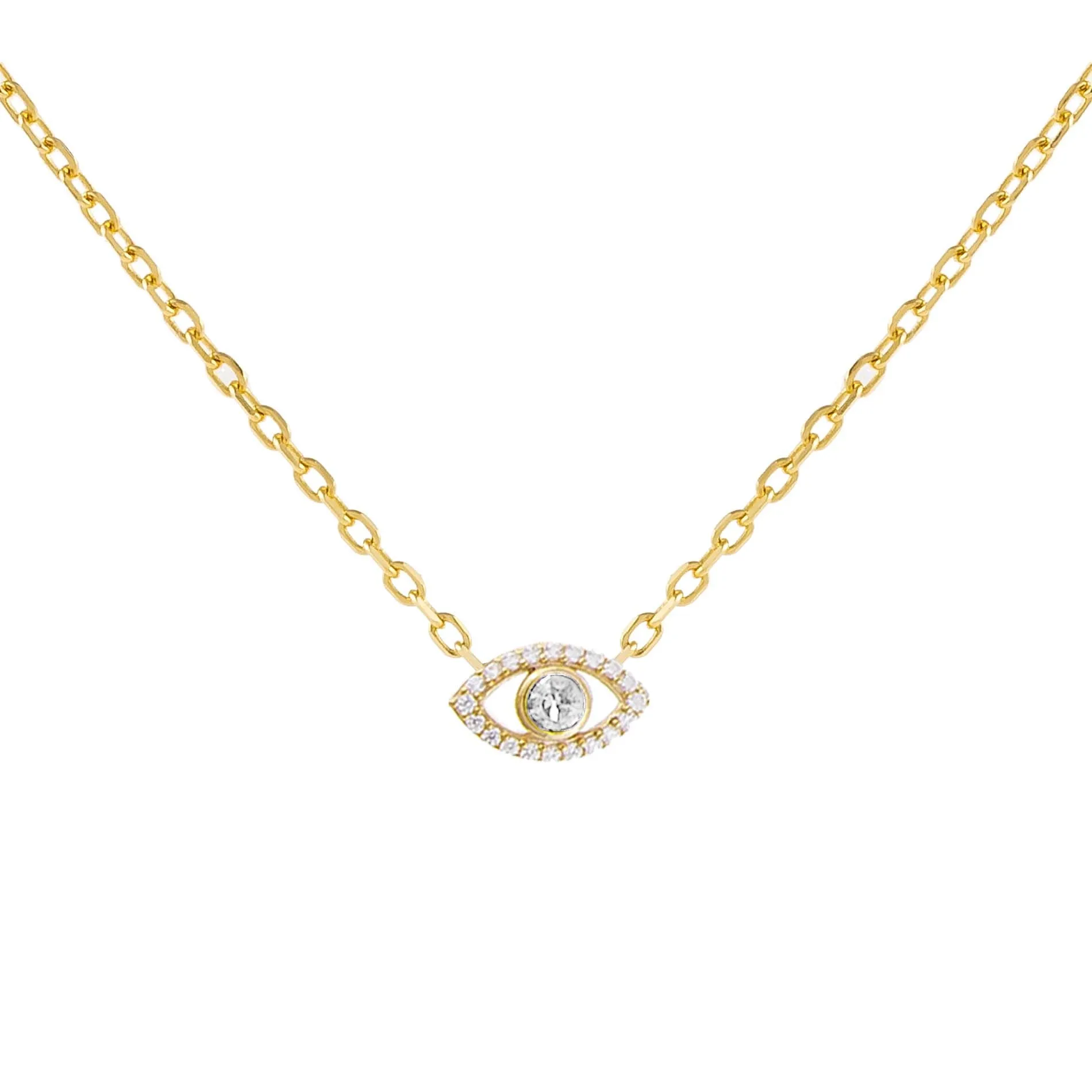 CZ Colored Evil Eye Necklace sold by Adina Eden's product image thumbnail 5