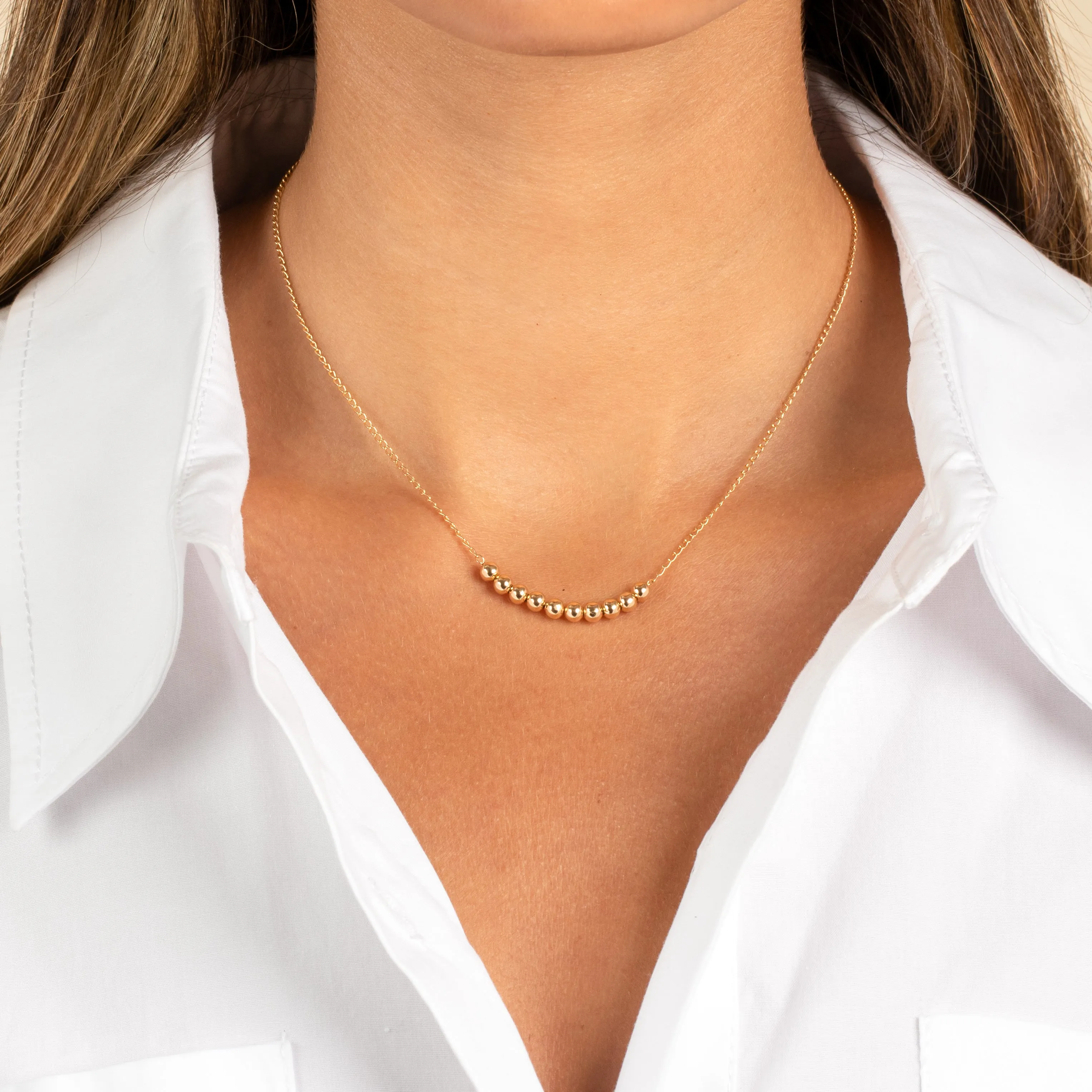 Beaded Ball Chain Necklace sold by Adina Eden's product image thumbnail 2