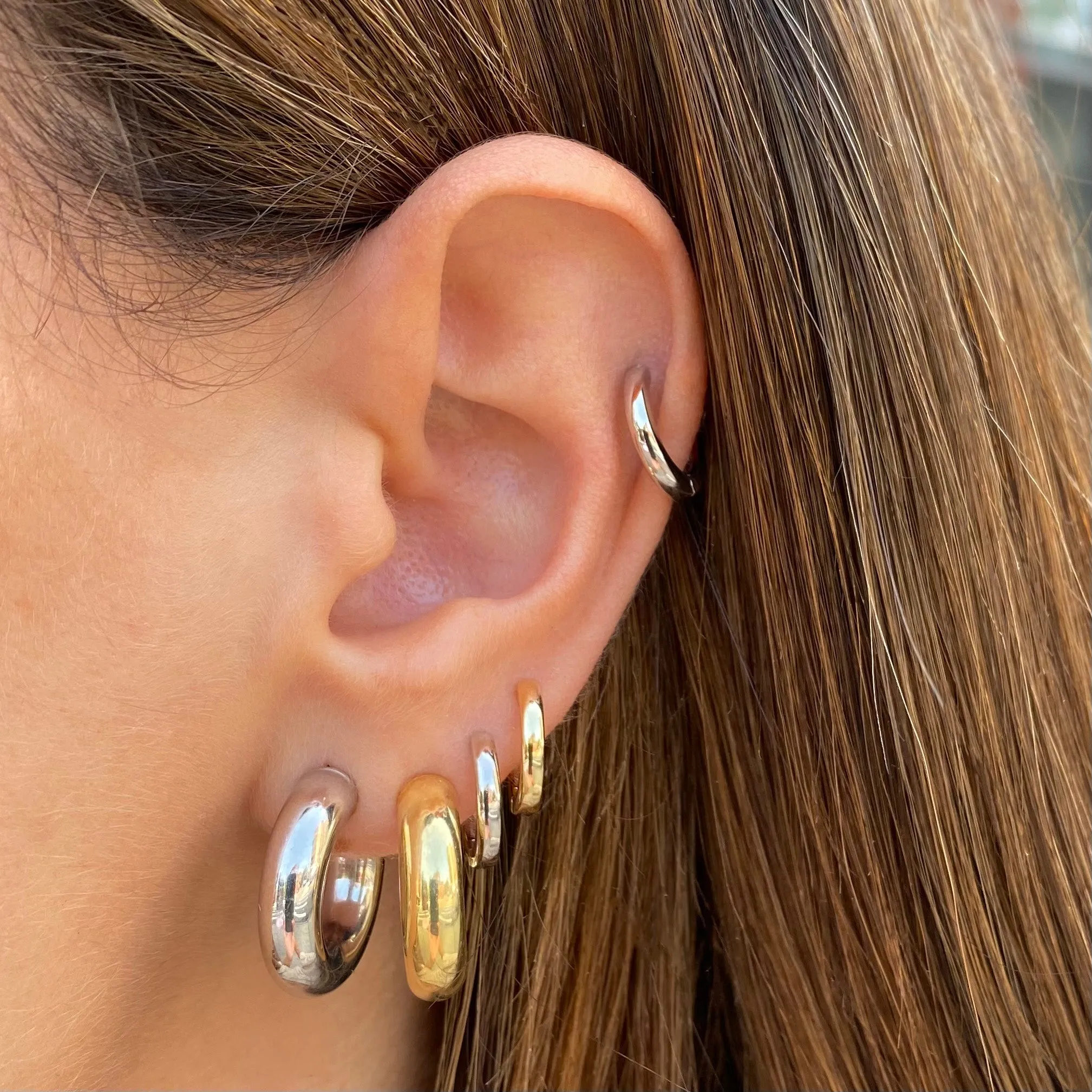 Thick Hollow Hoop Earring sold by Adina Eden's product image thumbnail 4