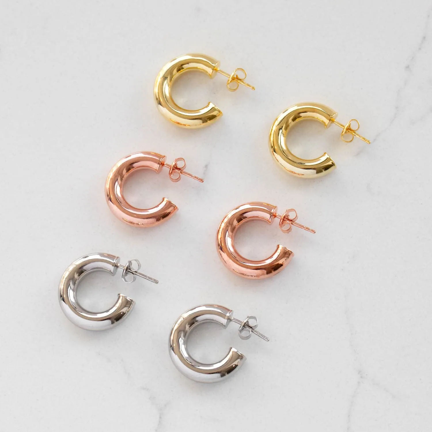 Thick Hollow Hoop Earring sold by Adina Eden's product image thumbnail 5