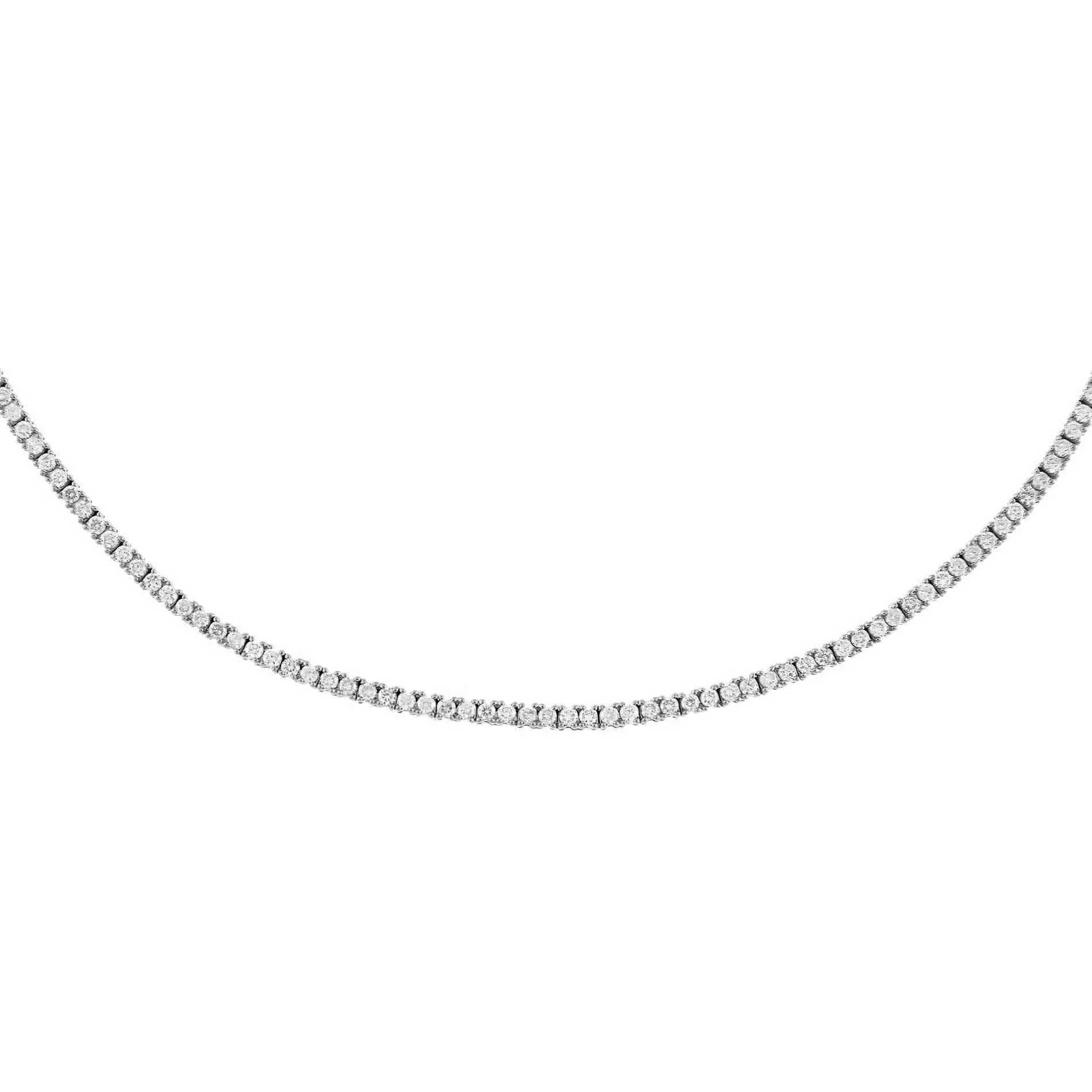 Diamond Thin Tennis Necklace 14K sold by Adina Eden's product image thumbnail 4