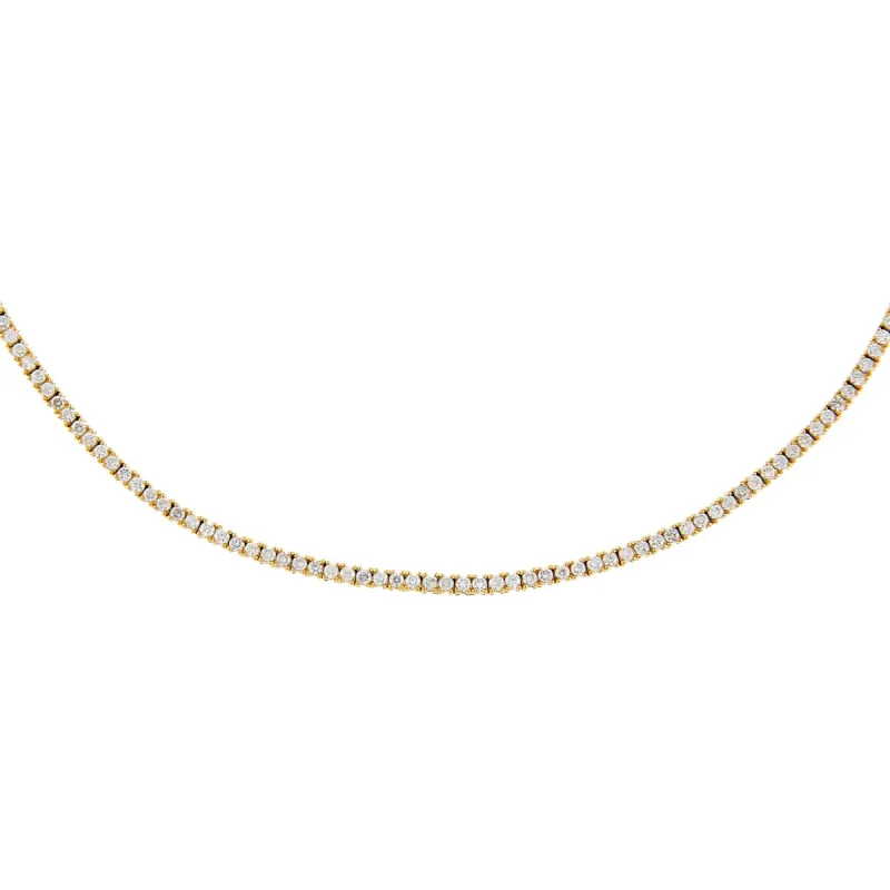 Diamond Thin Tennis Necklace 14K sold by Adina Eden's